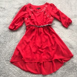 Girls dress. Red with sequins.